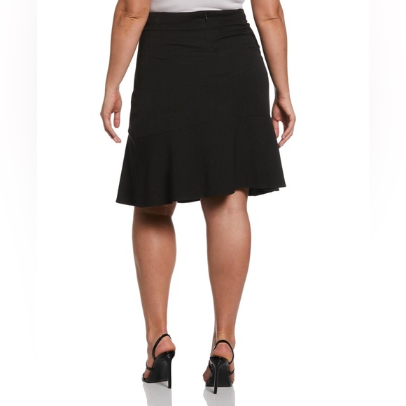 Rafaella Plus Size a Line Flounce Skirt - Black - Picture 2 of 4